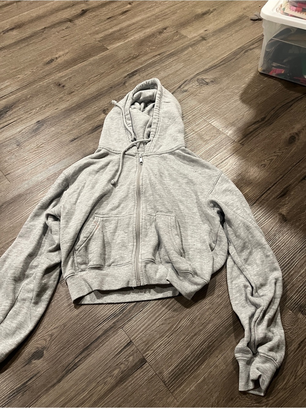 Ardene Light Gray Full-Zip Hooded Sweater